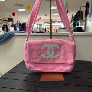 Chanel Precision VIP Gift Pink Terry Cloth Crossbody Shoulder Bag